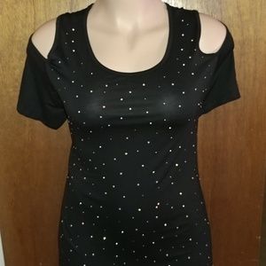 Cold Shoulder Bling Top